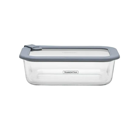 Tupper de vidrio rectangular | Tramontina Vittra con tapa hermética de silicona 1,05 L