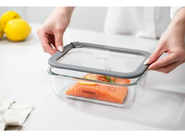 Tupper de vidrio rectangular | Tramontina Vittra con tapa hermética de silicona 1,52 L