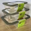 Tupper de vidrio rectangular Tramontina Vittra con tapa hermética de silicona 0.64 lts