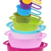 Set de 10 piezas | Bowls, tazas medidoras, cernidor y colador | Set de cocina colorido