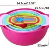 Set de 10 piezas | Bowls, tazas medidoras, cernidor y colador | Set de cocina colorido
