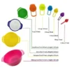 Set de 10 piezas | Bowls, tazas medidoras, cernidor y colador | Set de cocina colorido