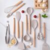 Set de menage de silicona y madera 12pcs | doce piezas