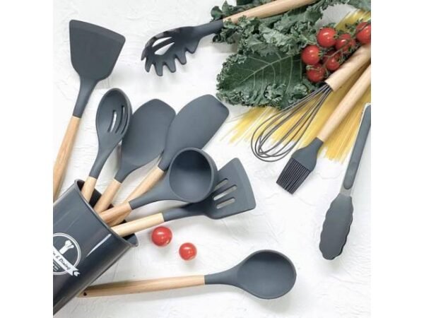 Set de menage de silicona y madera 12pcs | doce piezas
