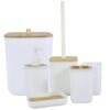 Set para baño de plástico y bamboo 6pcs | seis piezas
