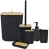 Set para baño de plástico y bamboo 6pcs | seis piezas